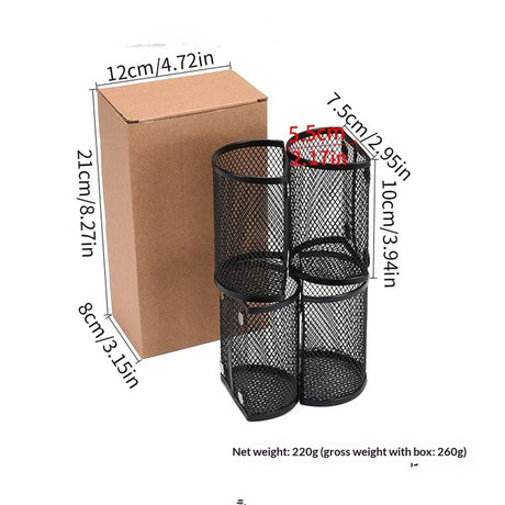 Magnetic Pencil Holder - Locker Accessories, 4 Pack Magnetic Pen Holder for Refrigerator for Home School and Office, Black