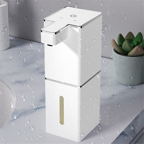Automatic Foaming Soap Dispenser Touchless 400ml/12.8oz Rechargeable Hand Soap Dispenser Wall Mounted Foam Soap Pump for Bathroom Kitchen Dish Soap