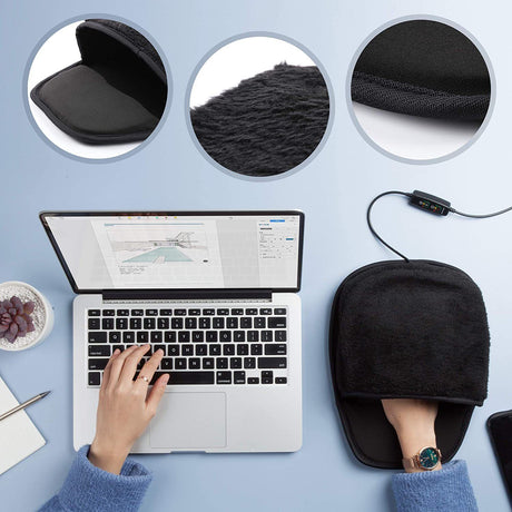 USB Heated Mouse Pad Hand Warmer -Temperatures/Time Limits - Controller Included - Works with All PC Mice - Makes a Great Gift for PC Users