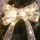 Christmas Tree Decorations String Lights 32.8ft LED Lights Copper Wire Ribbon Bows Lights for Party Weddings Holiday Christmas Tree Decorations (Gold Warm Light Battery Powered)
