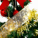 Christmas Tree Decorations String Lights 32.8ft LED Lights Copper Wire Ribbon Bows Lights for Party Weddings Holiday Christmas Tree Decorations (Gold Warm Light Battery Powered)
