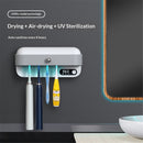 UV Toothbrush Dryer Holder, Heating Plate and Fan Drying Function, Rechargeable and Timing Tooth Brush Holder Wall-Mounted for Bathroom, No Drilling, 4 Slots