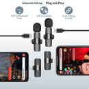(Latest Model) - Professional Wireless Microphone for iPhone, iPad, Android, Lavalier Microphone for Video Recording - iPhone Mic Crystal Clear Recording with USB-C for Content Creators