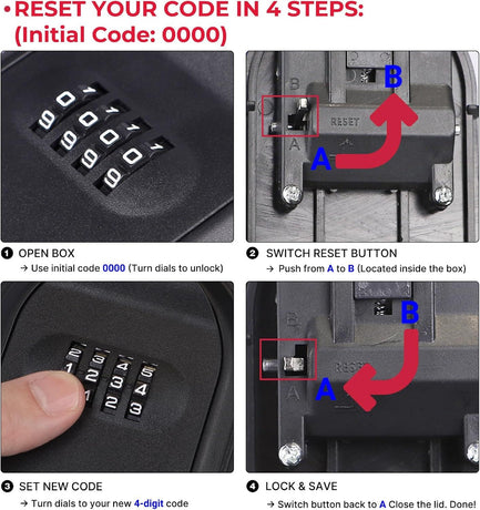 Magnetic Key Holder Box Hide A Key Under Car with Combination Lock with Strong Magnet for Storage Key Indoors, Outdoors Outside