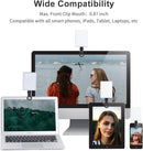 60 LED High Power Rechargeable Clip Fill Video Conference Light with Front & Back Clip, Adjusted 3 Light Modes for Phone, iPhone, Android, iPad, Laptop, for Makeup, TikTok, Selfie, Vlog
