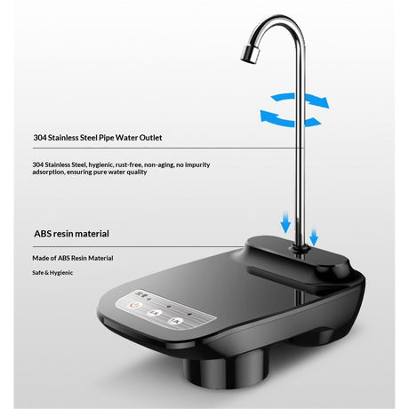Drinking Water Dispenser Pump, 5 Gallon Automatic Electric Drinking Water Bottle Pump USB Rechargeable Portable Water Pump with Switch Control for 1-5 Gallon Water Jugs