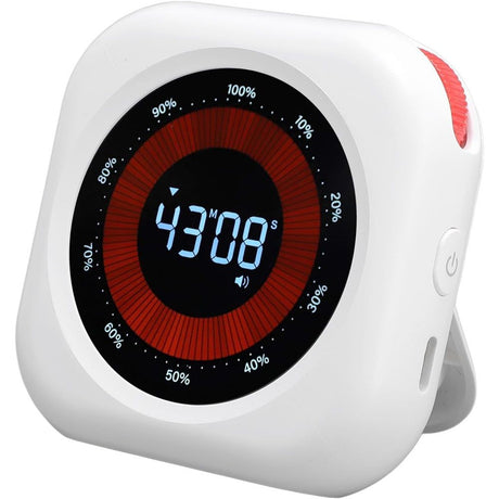 Digital Visual Timer,Adjustable Brightness and Volume Productivity Timer with Magnetic Backing and Stand for Cooking Gaming（Upgraded white version）