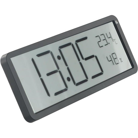 Digital Wall Clocks Battery Operated,Modern Wall Clocks for Living Room Decor, Simple Digital Wall Clock with Temperature/Date/Time, Small Desk Clock for Bedroom Office(Black)