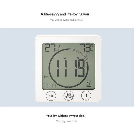 Digital Bathroom Shower Wall Clock Timer with Alarm with Big LCD Display, Waterproof for Water Spray,  Wall Clock Timer for Bathroom Shower Makeup Cooking