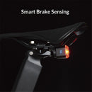 Smart Bike Tail Light with Digital Battery Display, 6 Modes Auto Bike Brake Rear Light, Auto Sleep & Motion Activation, IP55 Waterproof,USB-C Rechargeable LED Warning Light