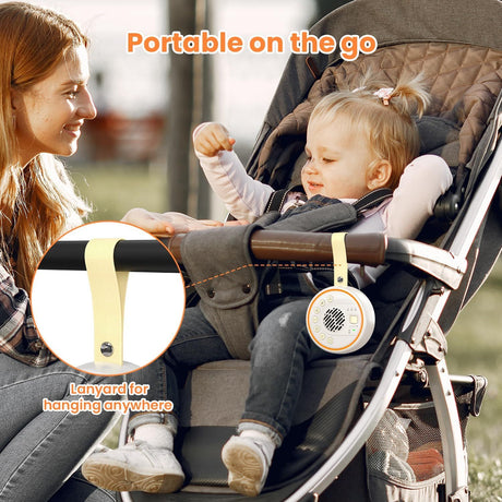 White Noise Machine for Baby & Adults with 22 Relaxing Sounds & Adjustable Night Light, Rechargeable & Portable Sleep Aid for Home & Travel（beige）
