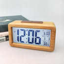 Wooden Digital Battery Operated Alarm Clocks for Bedrooms, Beside, Table, Desk Alarm Clocks, Digital Alarm Clock Wooden Large LED,（natural wood color）