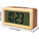 Wooden Digital Battery Operated Alarm Clocks for Bedrooms, Beside, Table, Desk Alarm Clocks, Digital Alarm Clock Wooden Large LED,（natural wood color）