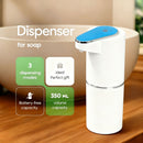 Automatic-Foaming-Soap-Dispenser-Touchless, White Hand Soap Dispenser 13oz/350ml  Wall Mounted & Countertop Design（sky blue）