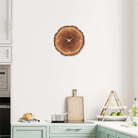 Rustic Wall Clock Silent 12 Inch Battery Operated Wooden Home Decor for Bathroom Kitchen Bedroom Living Room,