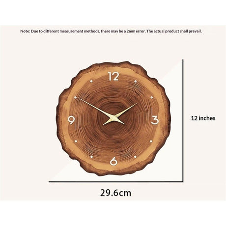Rustic Wall Clock Silent 12 Inch Battery Operated Wooden Home Decor for Bathroom Kitchen Bedroom Living Room,