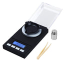 Digital Milligram Jewelry, LED Digital Display Mini Portable High Precision 0.001g Pocket Jewelry with Calibration Weights Tweezers and Weighing Pans (100g)