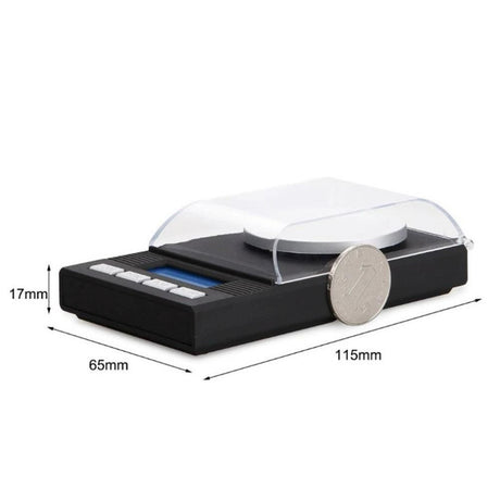 Digital Milligram Jewelry, LED Digital Display Mini Portable High Precision 0.001g Pocket Jewelry with Calibration Weights Tweezers and Weighing Pans (100g)