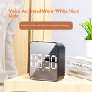 LED clock, student alarm clock, plug-in dual-use, large screen display, digital clock, voice controlled temperature clock（black）