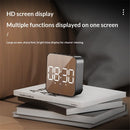 LED clock, student alarm clock, plug-in dual-use, large screen display, digital clock, voice controlled temperature clock（black）
