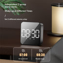 LED clock, student alarm clock, plug-in dual-use, large screen display, digital clock, voice controlled temperature clock（black）