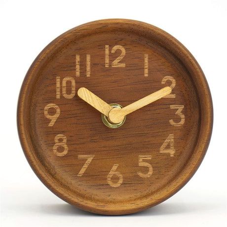 Decorative  No-Tick Design – Easy to Read Silent Sweep Mantle Clock – Quiet Tabletop Clocks with Wood Body, Hands, & Battery Cover