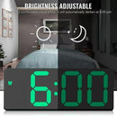 Digital Alarm Clock LED Travel Alarm Clocks with  Button Brightness Adjustable（Rectangular black face green light）