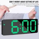 Digital Alarm Clock LED Travel Alarm Clocks with  Button Brightness Adjustable（Rectangular black face green light）