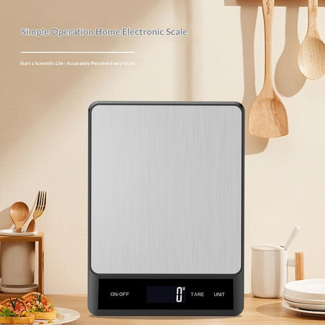 Food Scale Grams and Ounces - Digital Kitchen Scale 10kg/1g Accuracy, Rechargeable ，Stainless Steel, Lightweight for Cooking, Baking, Meal Prep