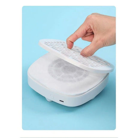High suction silent vacuum cleaner, portable nail salon specific small nail remover and dust collector+10 filter papers (white)