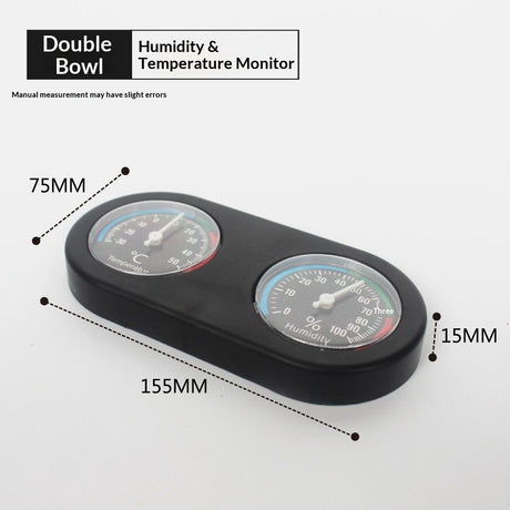 2pcs Reptile Thermometer Hygrometer, Mini Round Shape Dual Dial Thermometer and Humidity Gauge for Reptile Lizard Tortoise Spider Pet Rearing Box