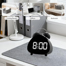 Bell Alarm Clock, Cute Triangle Digital Alarm Clock, Bedside Loud Alarm Clocks for Heavy Sleepers Adults, Silent Desk Clock Battery Operated (Black)