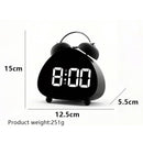 Bell Alarm Clock, Cute Triangle Digital Alarm Clock, Bedside Loud Alarm Clocks for Heavy Sleepers Adults, Silent Desk Clock Battery Operated (Black)