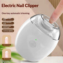 2Pcs Universal Automatic Fingernail Grinder,Portable Electric Nail Clipper,360° Silent Auto Fingernail Cutter and Polishing with LED Light and 3 Speeds for Whole Family