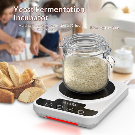 Precise 1°F Thermostat Control (70-100°F) Sourdough Warming Mat for Kitchen Auto Warming On/Off, 12-Hour Timer,Perfect for Sourdough Fermentation & Home Baking (White)