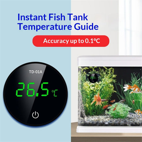 2pcs Fish Tank Digital Thermometer Accurate LED Display to Tank Thermometer Aquarium Temperature Measurement Suitable for Fish, Axolotl, Turtle or Aquatic（rechargeable）