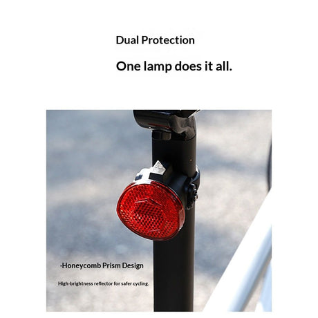Visible Safety Flashlight Bike Tail Light with  Waterproof, Alarm Mode, Easy Install Bicycle Back Light Rechargeable Rear Bike Lights for Cyclists（Sitting style）