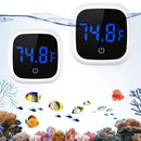 2pcs Digital Aquarium Thermometer, Stick-on LED Fish Tank Thermometer, Mini Aquarium Thermometer Accuracy, Touch Button, Battery, for Fish, Reptile,（Blue letter thermometer）