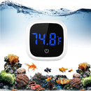 2pcs Digital Aquarium Thermometer, Stick-on LED Fish Tank Thermometer, Mini Aquarium Thermometer Accuracy, Touch Button, Battery, for Fish, Reptile,（Blue letter thermometer）