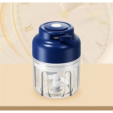 Electric Mini Garlic Chopper, Small Garlic Chopper Mincer Rechargeable, Portable Small Food Processor, 320ml Electric Food Chopper Tool for Mashing Onion Garlic Chili Ginger Fruits(Blue)