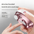 Automatic Electric Nail Clipper & Polisher with Storage|LED Light|UV Lamp|Fingernail & Toenail Polishing Tool/Ideal Gift for Seniors with Limited Mobility & New Parents Trimming Baby Nails（white）