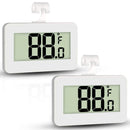 2pcs  Fridge Thermometer Hygrometer Digital Freeze Refrigerator Thermometer Waterproof Large LCD Display white