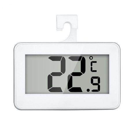 2pcs  Fridge Thermometer Hygrometer Digital Freeze Refrigerator Thermometer Waterproof Large LCD Display white
