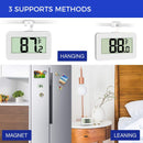 2pcs  Fridge Thermometer Hygrometer Digital Freeze Refrigerator Thermometer Waterproof Large LCD Display white