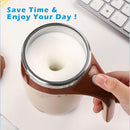 Self Stirring Mug - Rechargeable Automatic Magnetic Electric Coffee Mug, Rotating Cute Mixing Cup Tasse, To Stir Office/Kitchen/Travel/Home Coffee/Tea/Hot Chocolate/Milk-380ml(Brown)