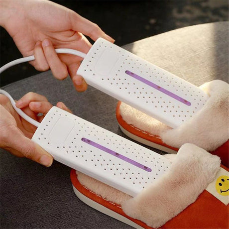 Shoe Dryer, 360° Heating Quick Drying Portable Boot Dryer, No Noise Foot Dryer for Rainy Seasons Winter Travel, Dormitory Eliminate Bad Odor Electric Warmer for Gloves, Socks, Ski Boots(White)