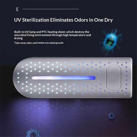 Shoe Dryer, 360° Heating Quick Drying Portable Boot Dryer, No Noise Foot Dryer for Rainy Seasons Winter Travel, Dormitory Eliminate Bad Odor Electric Warmer for Gloves, Socks, Ski Boots(White)