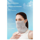 Cold Sensation Sunscreen Pure Silk Mask, Sun Shade UV Protection UPF50+ Breathable, Sweat Absorbent and Quick Drying, Reusable Mask for Running/Beach/Fitness/Party/Fishing/Riding/Hiking