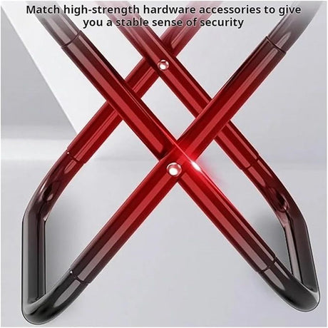 1PCS Outdoor Folding Stool Portable Fishing Chair Mini Small Train Pony Tie Camping Simple Hardware(Black）