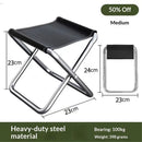 1PCS Outdoor Folding Stool Portable Fishing Chair Mini Small Train Pony Tie Camping Simple Hardware(Black）